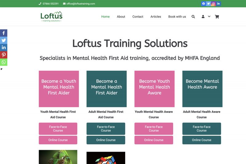 loftus training website design
